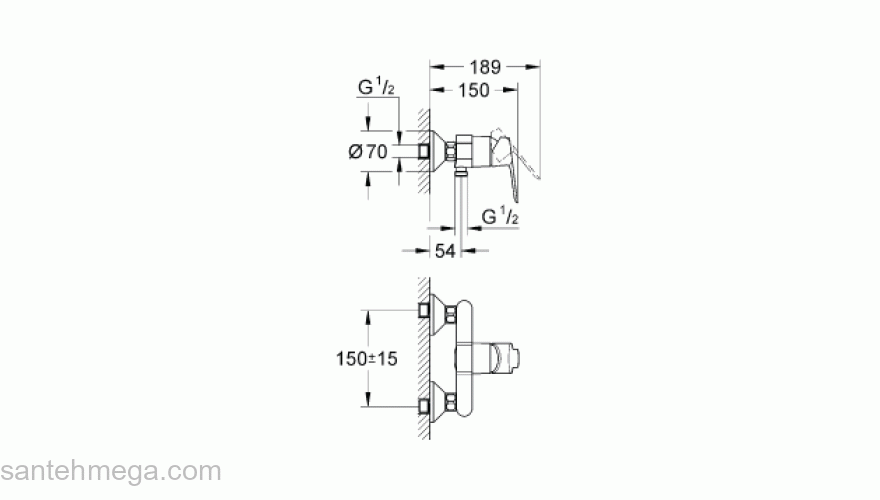 Смеситель для душа GROHE BauEdge 23333000. Фото