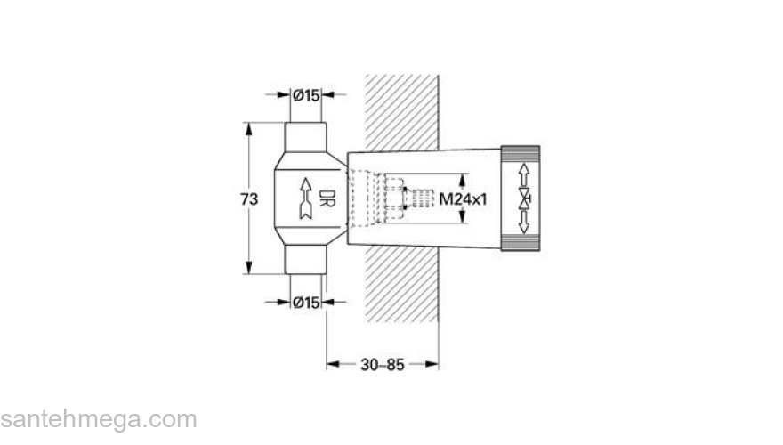 Механизм скрытого вентиля GROHE 29801000. Фото