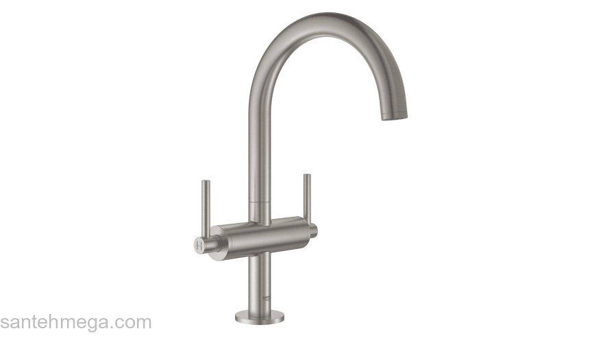 GROHE 21022DC3 Atrio New Смеситель двухвентильный для раковины на 1 отверстие, рукоятки-рычаги, размер L, СуперСталь. Фото