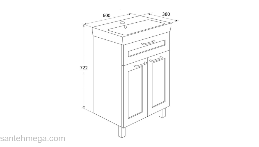 Тумба под раковину напольная IDDIS Sena SEN60W2i95. Фото