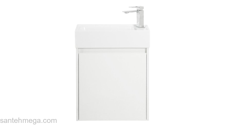 Тумба под раковину подвесная правосторонняя BELBAGNO KRAFT MINI-500/260-1A-SO-BO-R Bianco Opaco. Фото