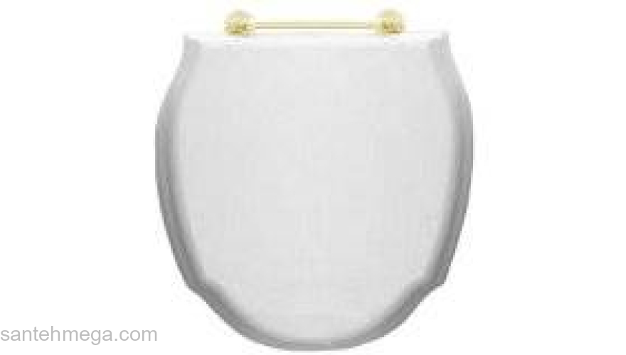 Сиденье для унитаза белое с латунью Soft-Close Devon&Devon Westminster 2IBSEBIAW. Фото