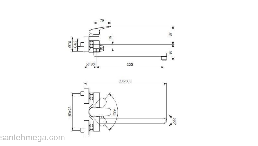 Смеситель для ванны/душа IDEAL STANDARD Ceraflex B1741AA. Фото