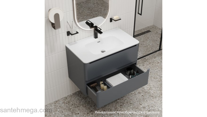 Тумба подвесная 80 см темно-серый Edifice IDDIS EDI80D0i95  подходит умыв. 0108000i28. Фото
