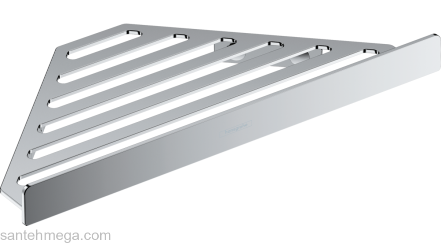 Угловая корзинка AddStoris Hansgrohe 41741000, хром для ванной комнаты. Фото