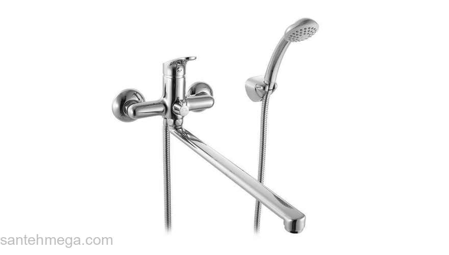 Смеситель для ванны с длинным изливом с керамическим дивертором  Neva Milardo NEVSBLCM10. Фото