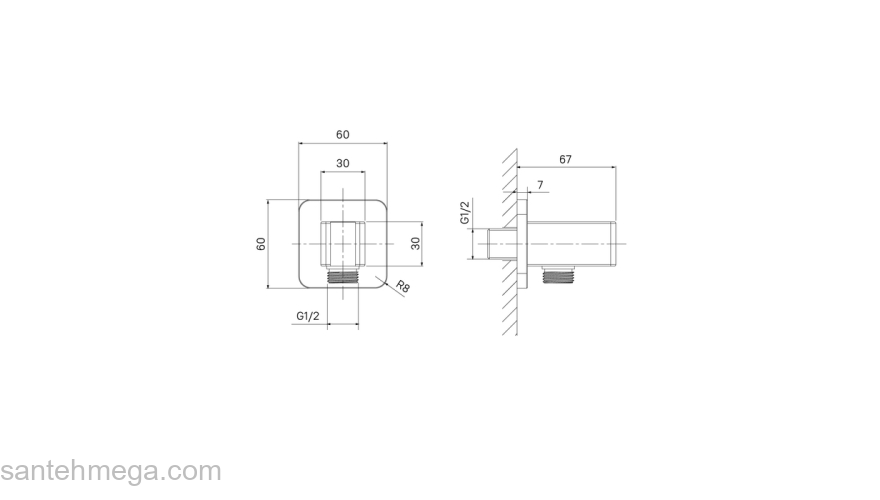 Выход для душа с держателем латунь черный матовый Slide IDDIS SLI60BBi62. Фото