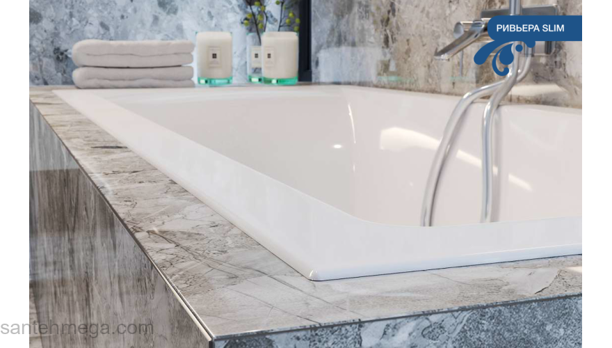 Ванна акриловая MirSant Premium Ривьера Slim 180х80. Фото