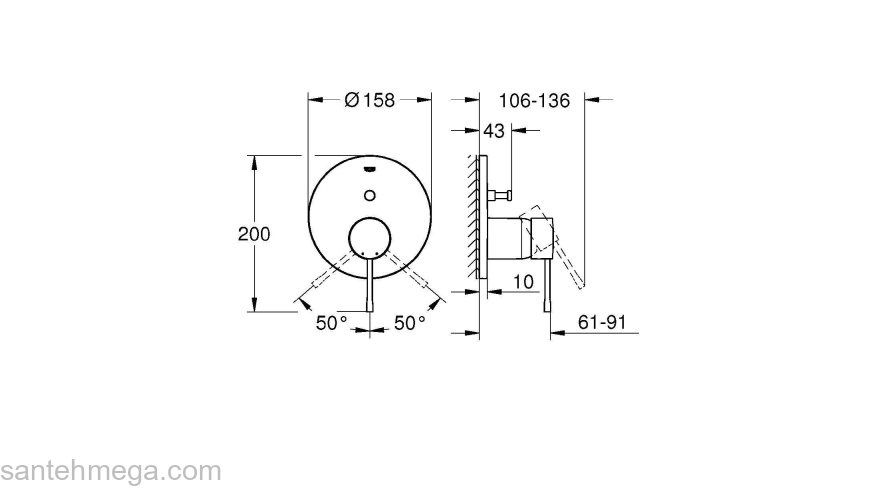 Смеситель для ванны GROHE 24058DA1 Essence, теплый закат, глянец. Фото