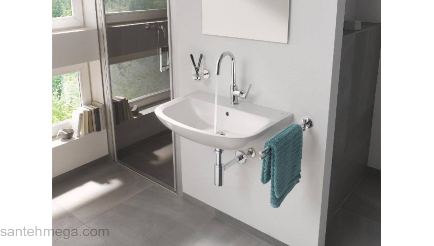 GROHE 23753000 BauFlow Смеситель для раковины со сливным гарнитуром, L-Size. Фото