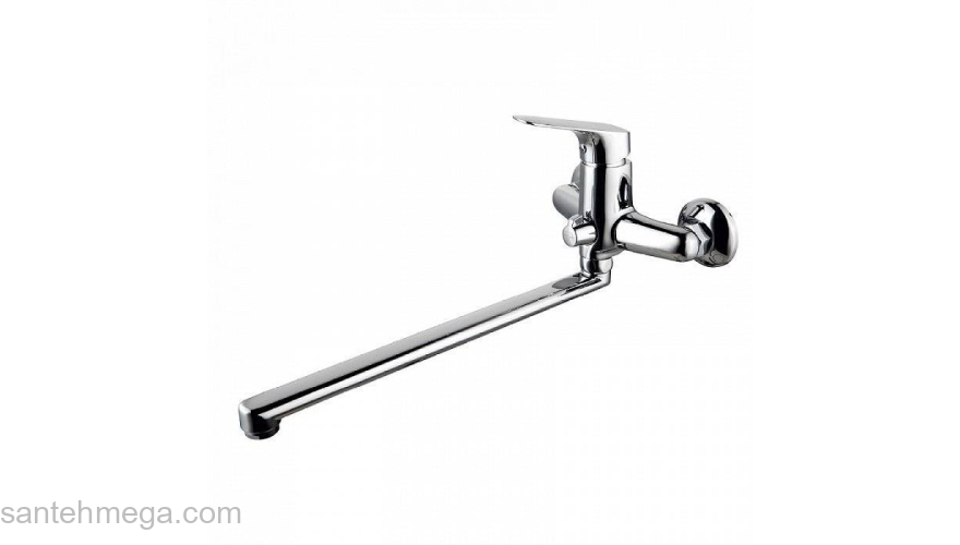 Смеситель для ванны с длинным изливом с керамическим дивертором Vinsente IDDIS VINSBL2i10WA. Фото