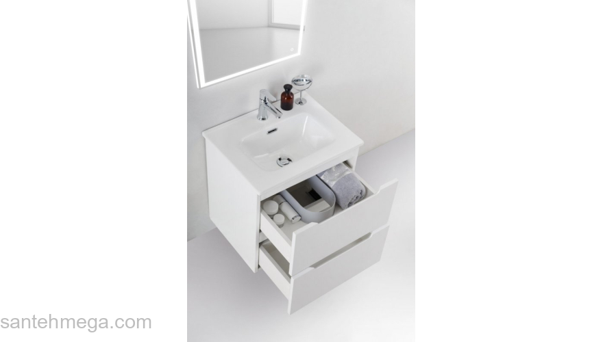 Тумба под раковину подвесная BELBAGNO ETNA39-700/390-2C-SO-BL-P Bianco Lucido. Фото