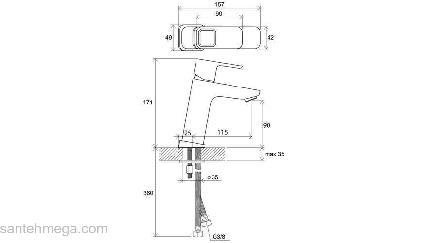 Смеситель для раковины RAVAK 10° X070062. Фото