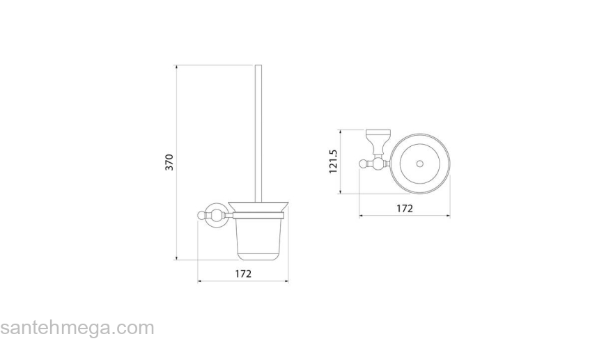 Ерш матовое стекло сплав металлов Retro IDDIS RETSSG0i47 для ванной комнаты. Фото