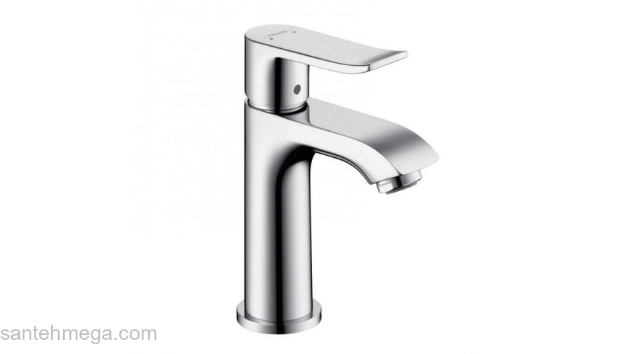 Смеситель для маленькой раковины 100, однорычажный, без сливного набора Hansgrohe 31186000, хром. Фото