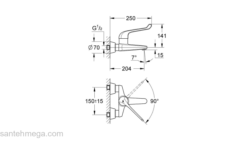 Смеситель для раковины GROHE Euroeco Special 32795000. Фото