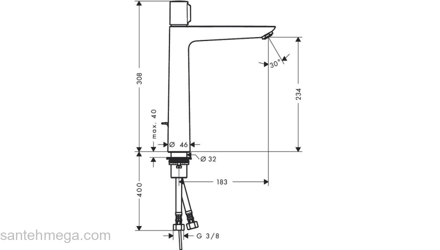 Смеситель для раковины Hansgrohe Talis E Select 71752000. Фото