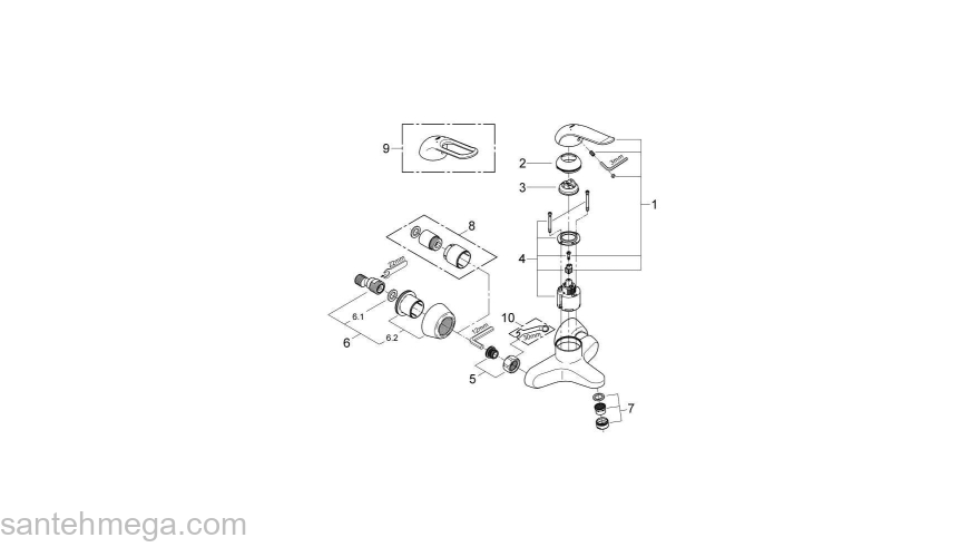 Смеситель для раковины GROHE Euroeco Special 32776000. Фото