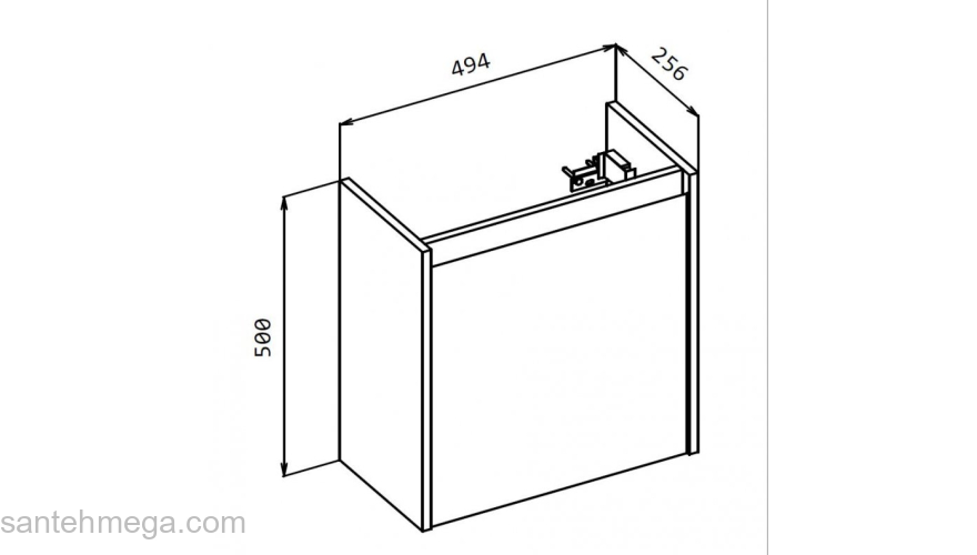 Тумба под раковину подвесная правосторонняя BELBAGNO KRAFT MINI-500/260-1A-SO-BO-R Bianco Opaco. Фото