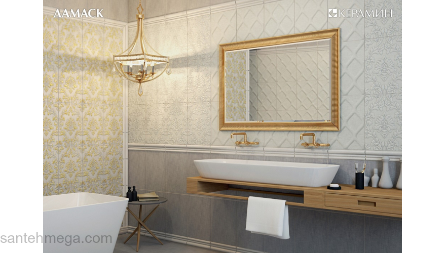 Керамин Панно Дамаск 2С 275х400 светло-зеленый