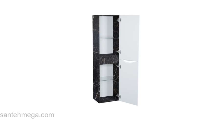 Пенал подвесной 40 см белый/черный мрамор Cloud IDDIS CLO40B0i97. Фото