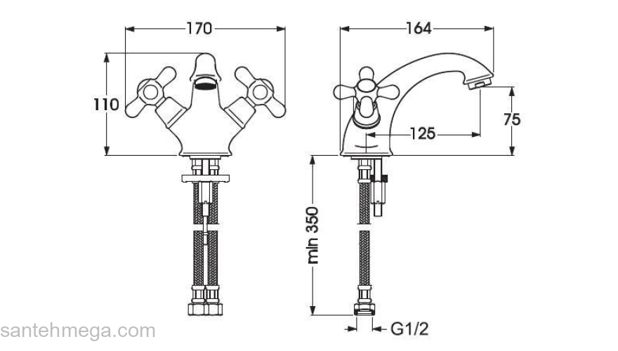 Смеситель для раковины VIDIMA Retro BA117AA. Фото