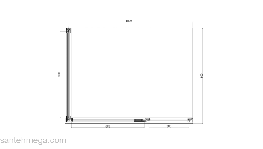 Душевое ограждение AZARIO Ontario 120х90 AZ-NBB1231-L Gold левостороннее. Фото