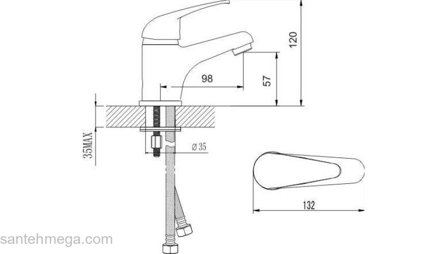 Смеситель для умывальника MILARDO Davis DA16204C MI. Фото