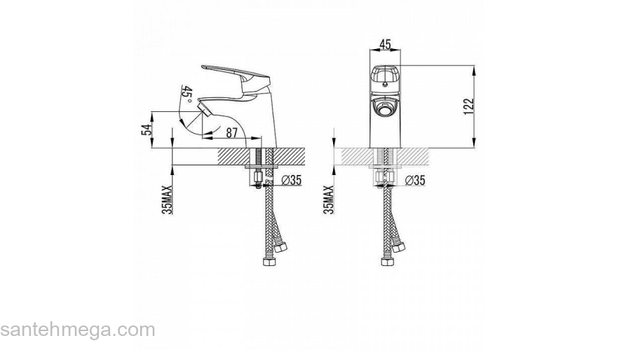 Смеситель для умывальника Don Milardo DONSB00M01. Фото