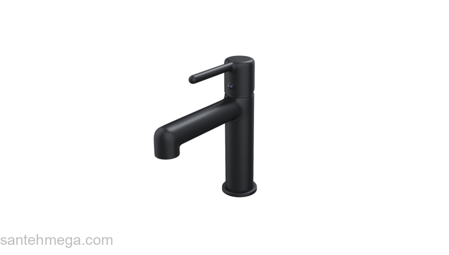 Cмеситель для умывальника черный матовый Aiger IDDIS AIGBL00i01. Фото