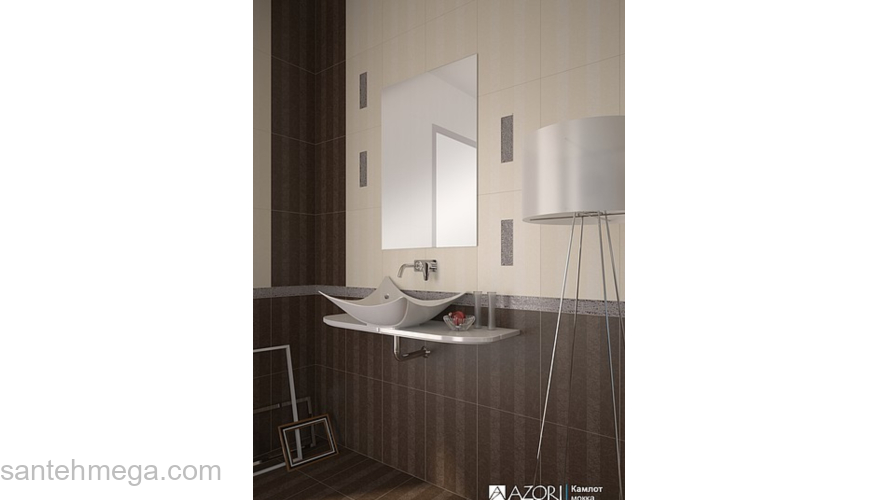 Azori 502541101 Плитка облицовочная Камлот 278х405 мокка. Фото