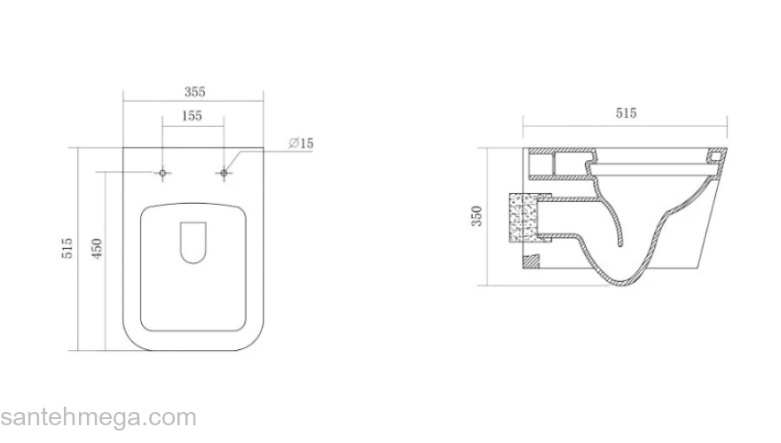 Унитаз подвесной безободковый AQUATEK Либра AQ0530-00. Фото