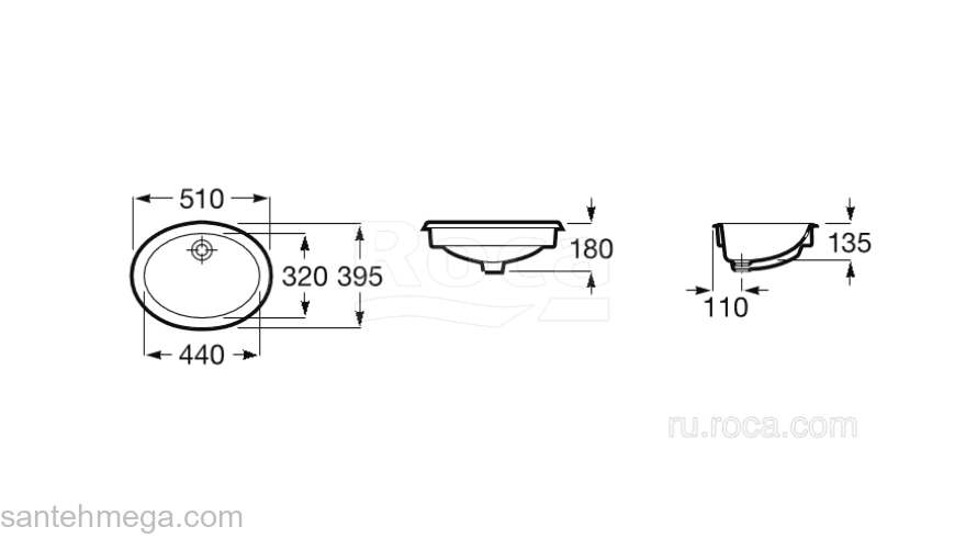 Раковина встраиваемая ROCA Neo-Selene 51х39 322307000. Фото