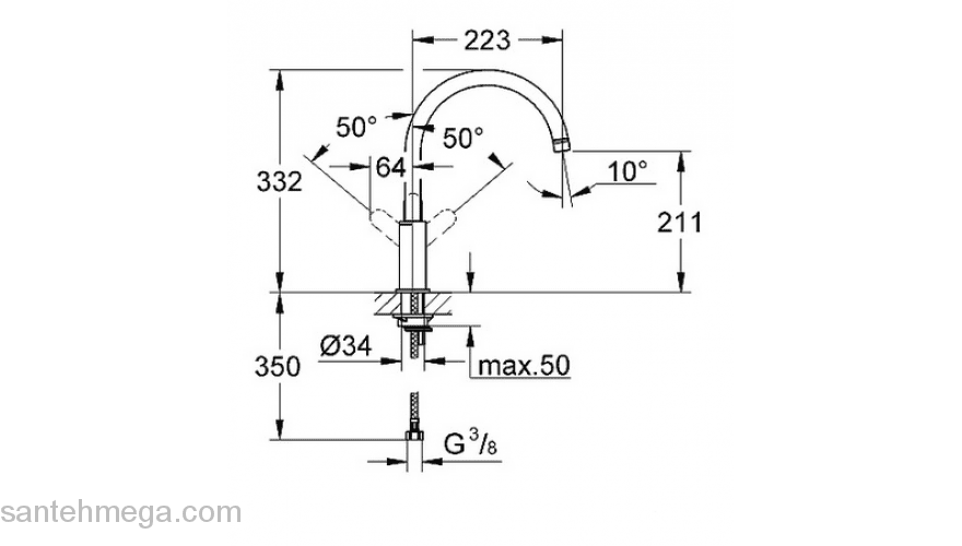 Смеситель для мойки GROHE BauEdge 31367000. Фото