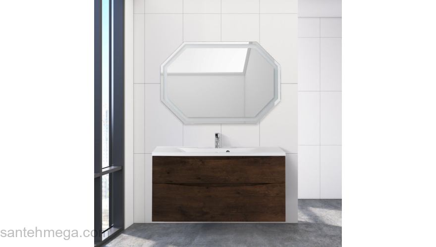 Тумба под раковину подвесная BELBAGNO MARINO-H60-1100-2C-SO-RW-P Rovere Moro. Фото