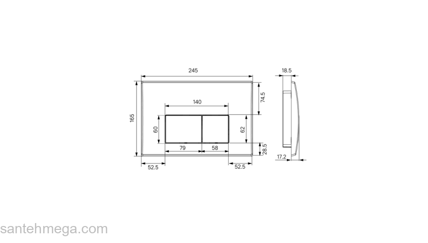 Клавиша смыва универсальная глянцевый белый Optima Home IDDIS OPH10W0i77. Фото