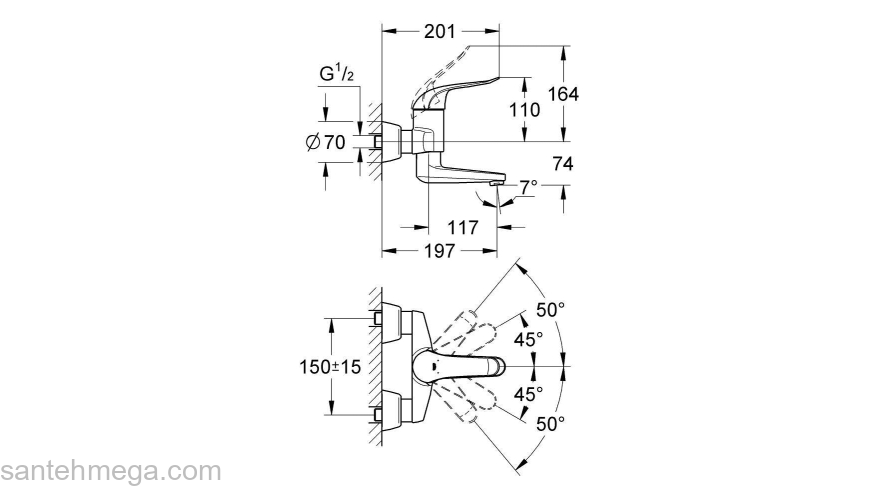 Смеситель для раковины GROHE Euroeco Special 32767000. Фото
