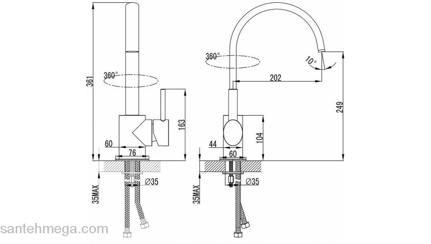 Смеситель для раковины RAVAK Freedom X070090. Фото