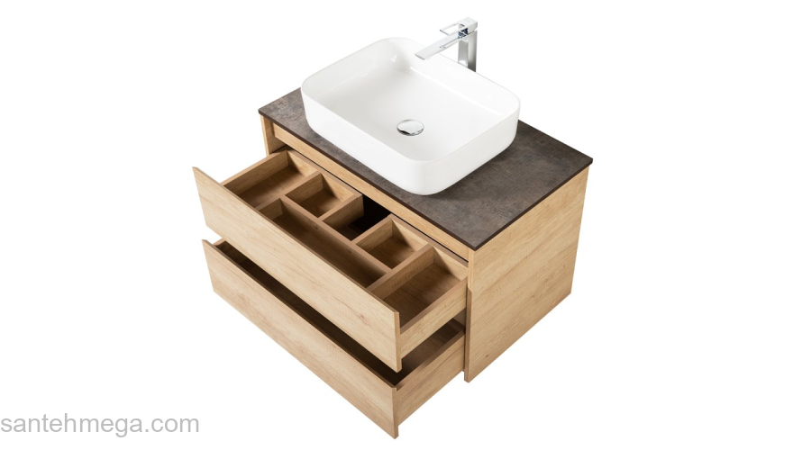 Тумба под раковину подвесная BELBAGNO KRAFT-900-2C-SO-RNN Rovere Nebrasca Nature. Фото