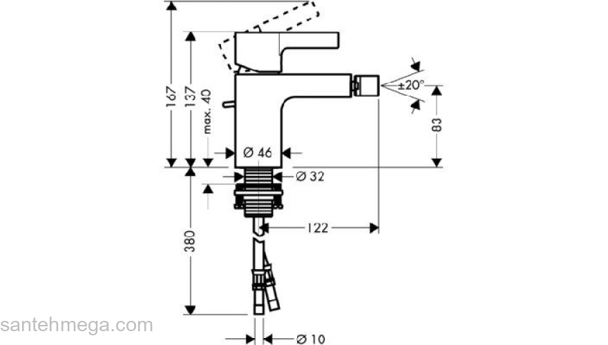 Смеситель для биде Hansgrohe Metris S 31261000. Фото