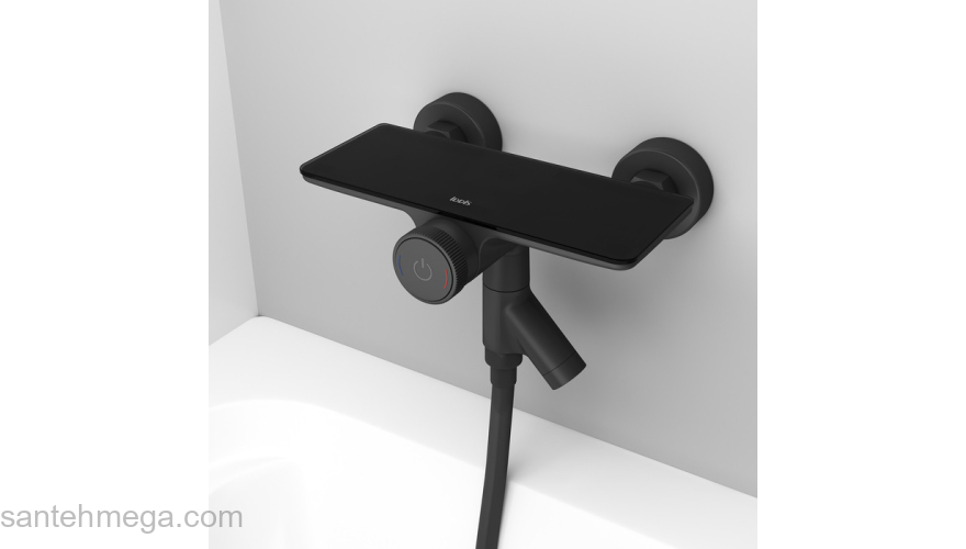 Смеситель для ванны с управлением Push Control черный матовый Shelfy IDDIS SHEBLBTi02WA. Фото