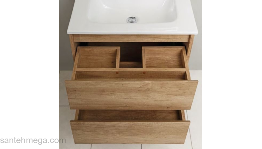 Тумба под раковину подвесная BELBAGNO KRAFT-700-2C-SO-RNN Rovere Nebrasca Nature. Фото