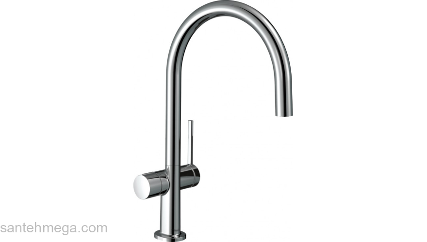 Кухонный смеситель однорычажный, 220, с запорным вентилем, 1jet Hansgrohe 72805000, хром. Фото