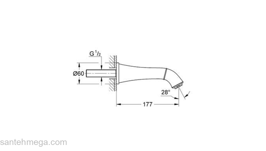 Излив для ванны GROHE Grandera 13341000. Фото