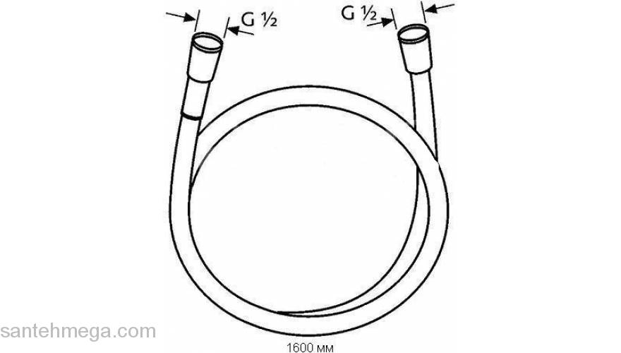 Душевой шланг 1,6 м JACOB DELAFON E75206-CP. Фото