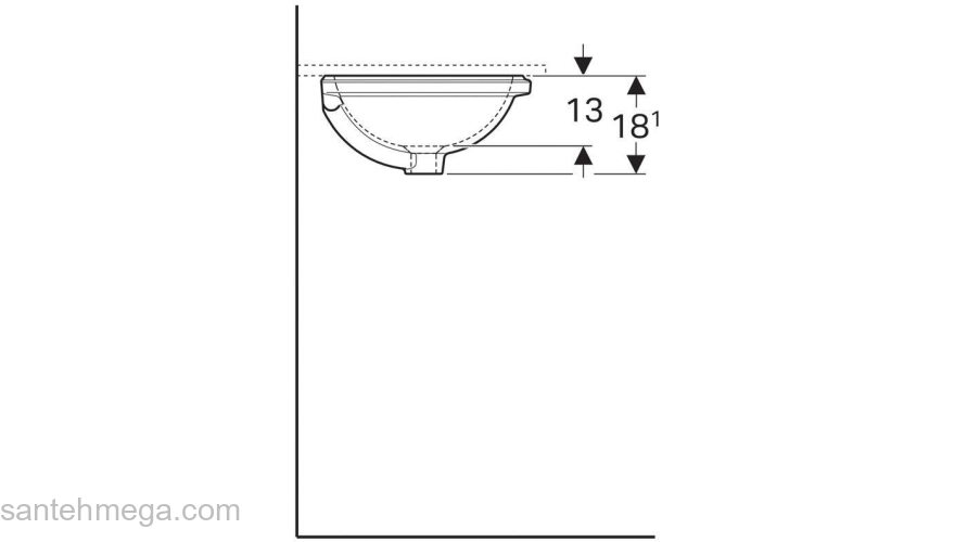 Раковина встраиваемая GEBERIT VariForm 39х39 500.744.01.2. Фото