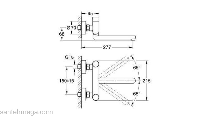 Смеситель для раковины GROHE Eurosmart Cosmopolitan 36319000. Фото