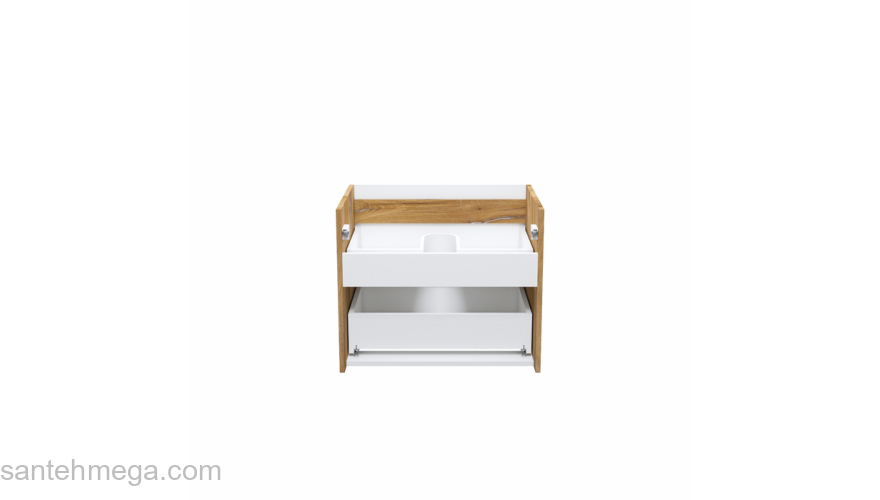 Тумба подвесная 60 см белая/золотистый дуб Cloud IDDIS CLO60Y0i95. Фото