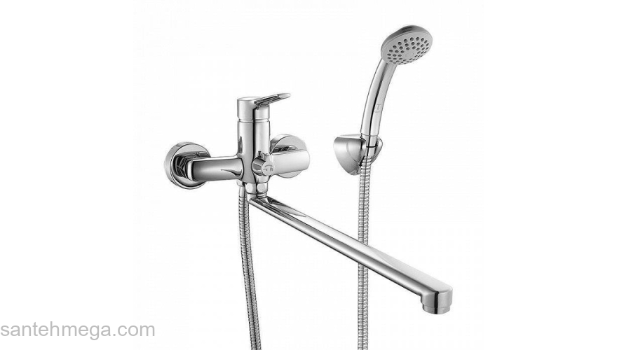 Смеситель для ванны с длинным изливом с керамическим дивертором  Enisey Milardo ENISBLCM10. Фото