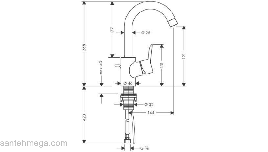 Смеситель для раковины HANSGROHE Focus S 31710000. Фото